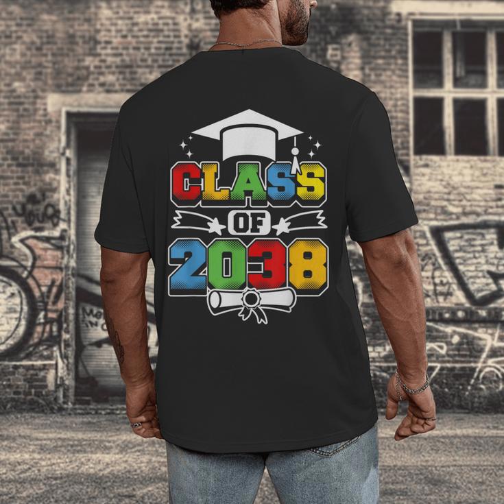Class Of 2038 First Day Of School & Graduation 2038 Men's Back Print T-Shirt