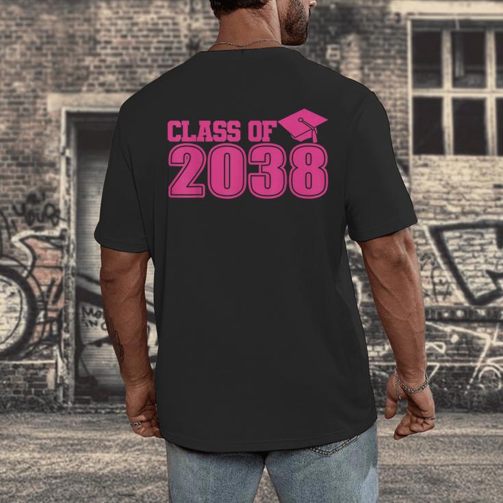 Class Of 2038 Pink Girls Growing Up School Memory Graduation Men's Back Print T-Shirt