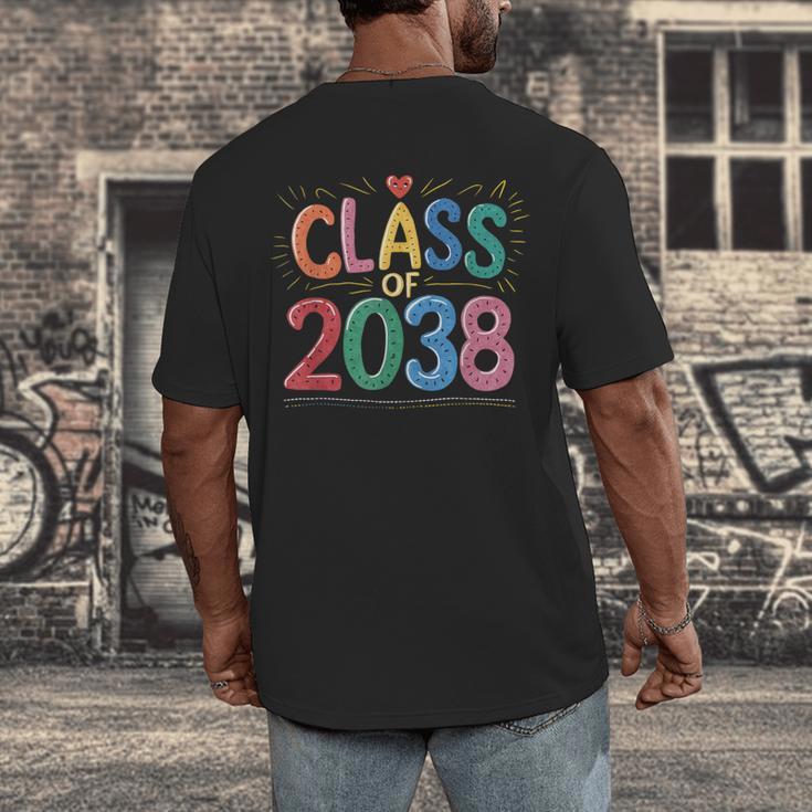 Class Of 2038 Pre K Graduate Preschool Graduation Men's Back Print T-Shirt