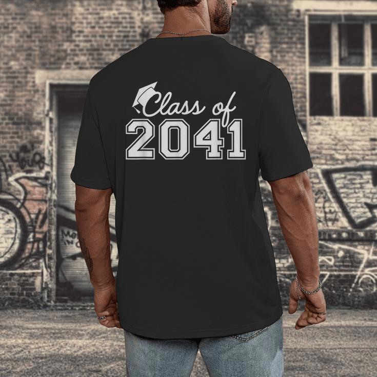 Class Of 2041 Grow With Me Graduation First Day Of School Men's Back Print T-Shirt