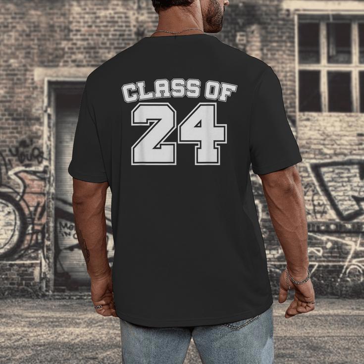 Class Of 24 2024 School Tee Shirt Graduation Class Party Men's Back Print T-Shirt