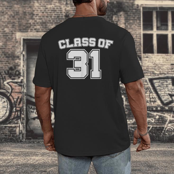 Class Of 31 2031 School Tee Shirt Graduation Class Party Men's Back Print T-Shirt