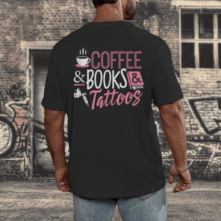 Coffee Lover Shirt Coffee And Books And Tattoos Men Women Men's Back Print T-Shirt Coffee Lover Shirt Coffee And Books And Tattoos Men Women Men's Back Print T-Shirt