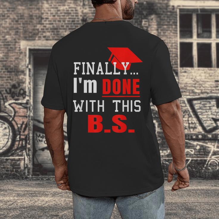 College GraduationShirt Senior Finally Done Men's Back Print T-Shirt