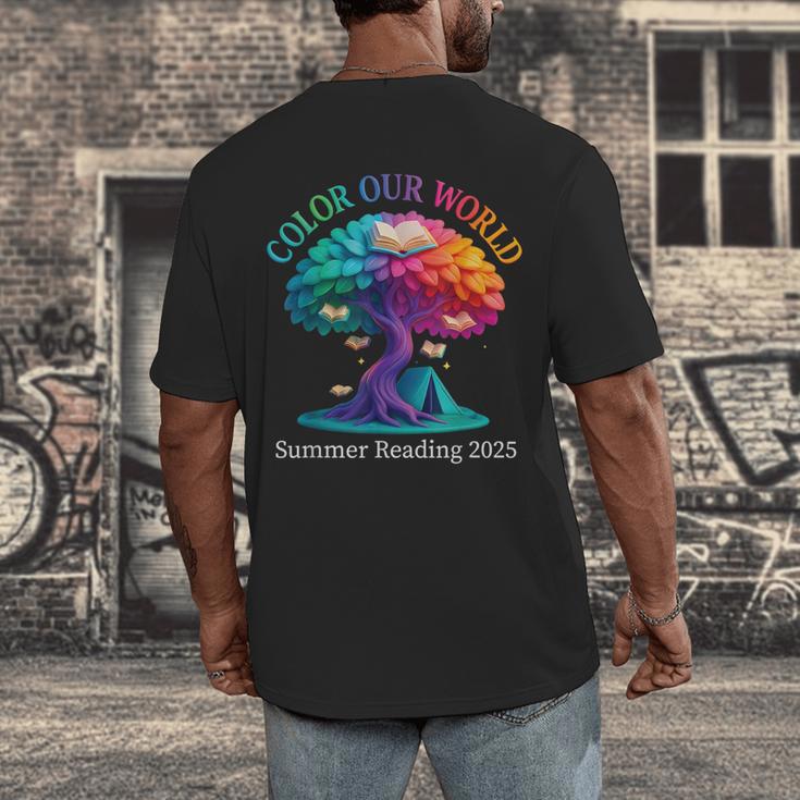 Color Our World Summer Reading 2025 Tree Book Lover Camping Men's Back Print T-Shirt Color Our World Summer Reading 2025 Tree Book Lover Camping Men's Back Print T-Shirt