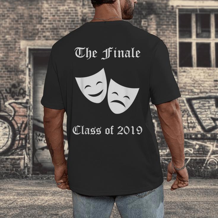 Cool Theater Graduation Tshirt Tragedy And Comedy Masks Men's Back Print T-Shirt