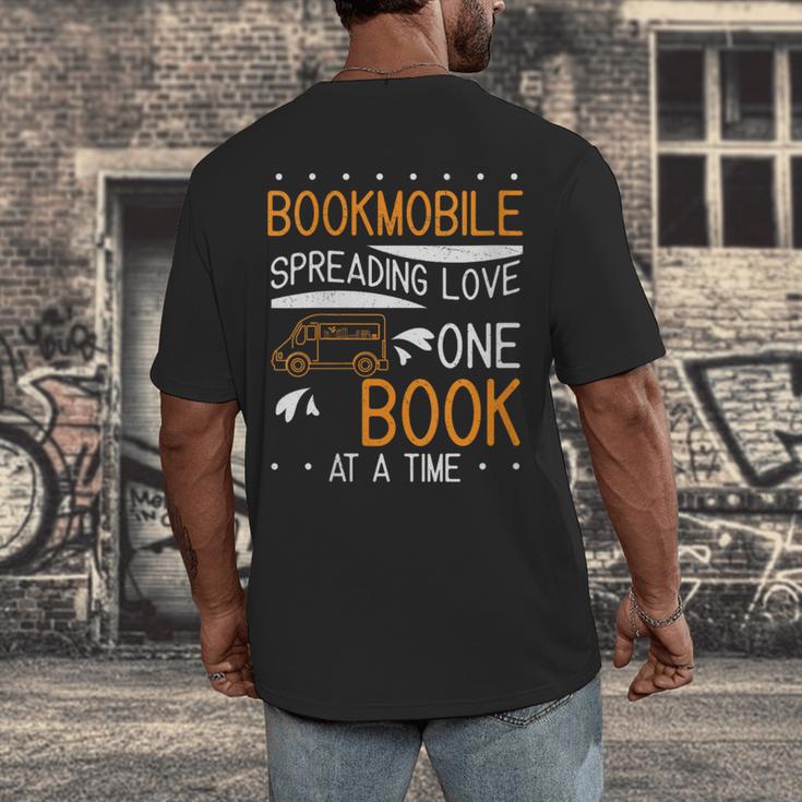 Cool Bookmobile Librarian Spreading Love One Book At A Time Men's Back Print T-Shirt