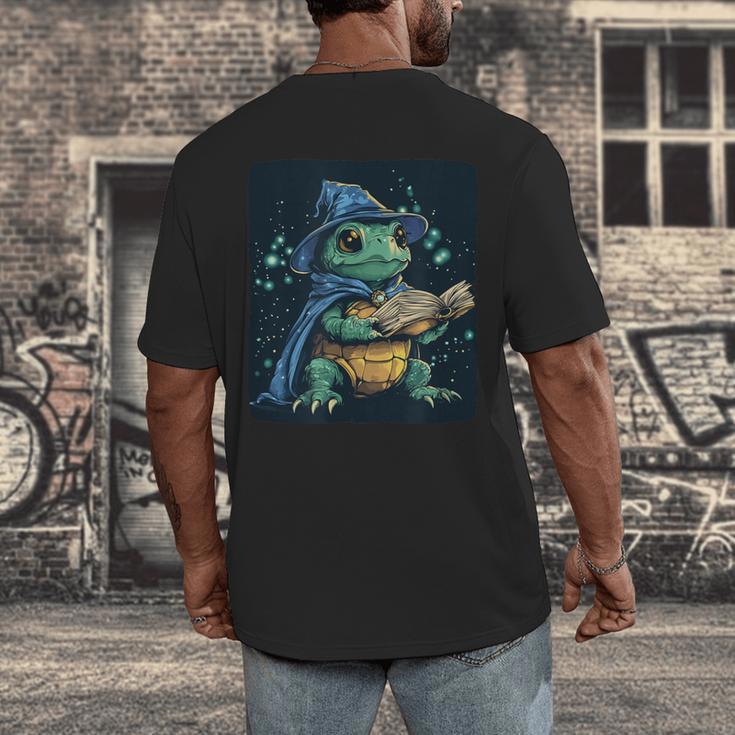 Cool Magical Book With Wizard Turtle For Adults And Kids Men's Back Print T-Shirt