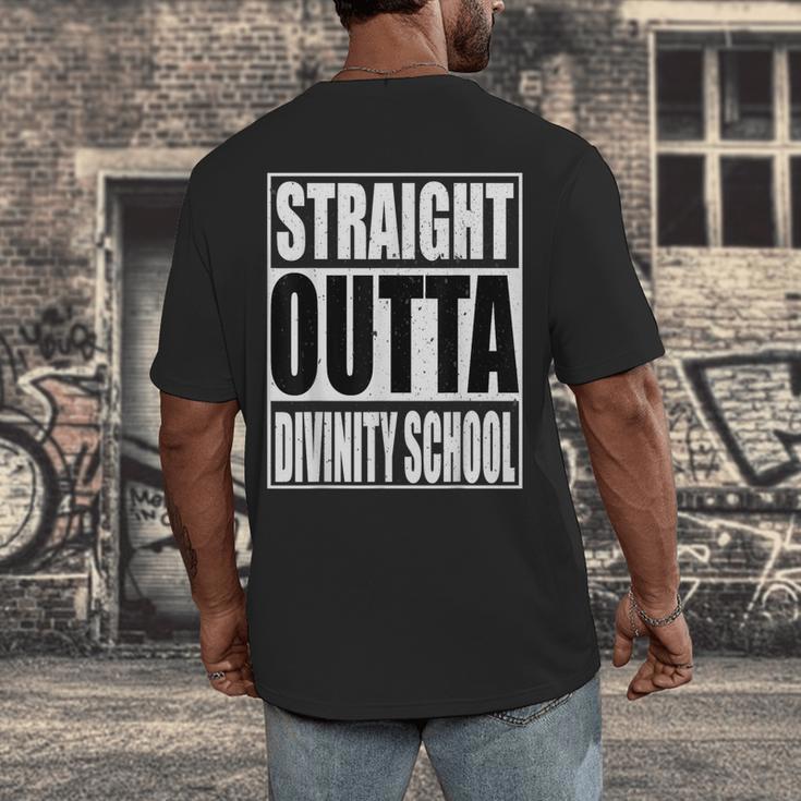 Cool Straight Outta Divinity School Graduation Shirt Men's Back Print T-Shirt