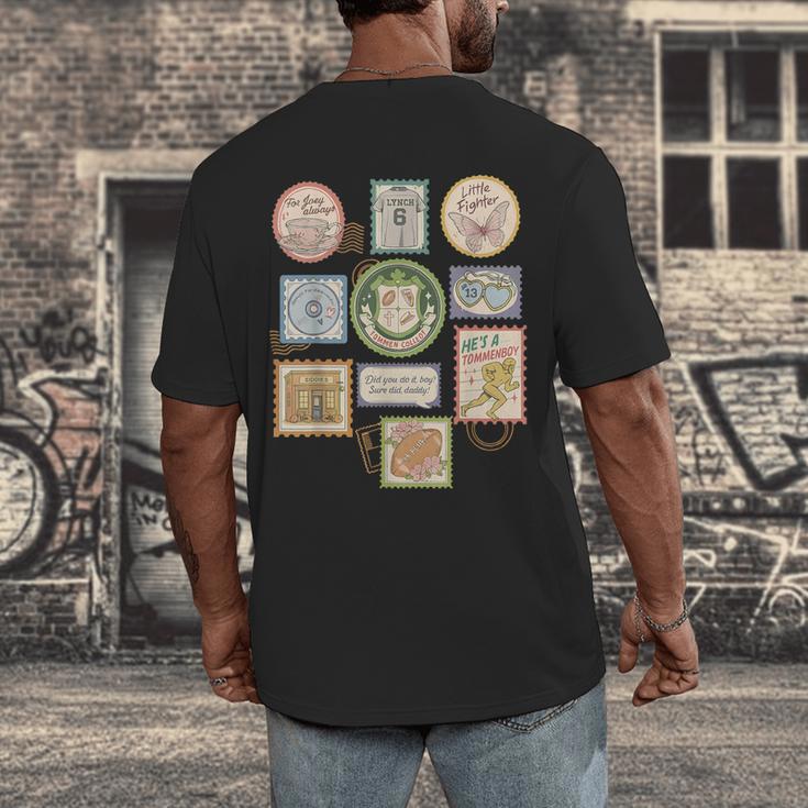 Coquette Boys Of Tommen Books Stamp Tommen College Tees Men's Back Print T-Shirt Coquette Boys Of Tommen Books Stamp Tommen College Tees Men's Back Print T-Shirt