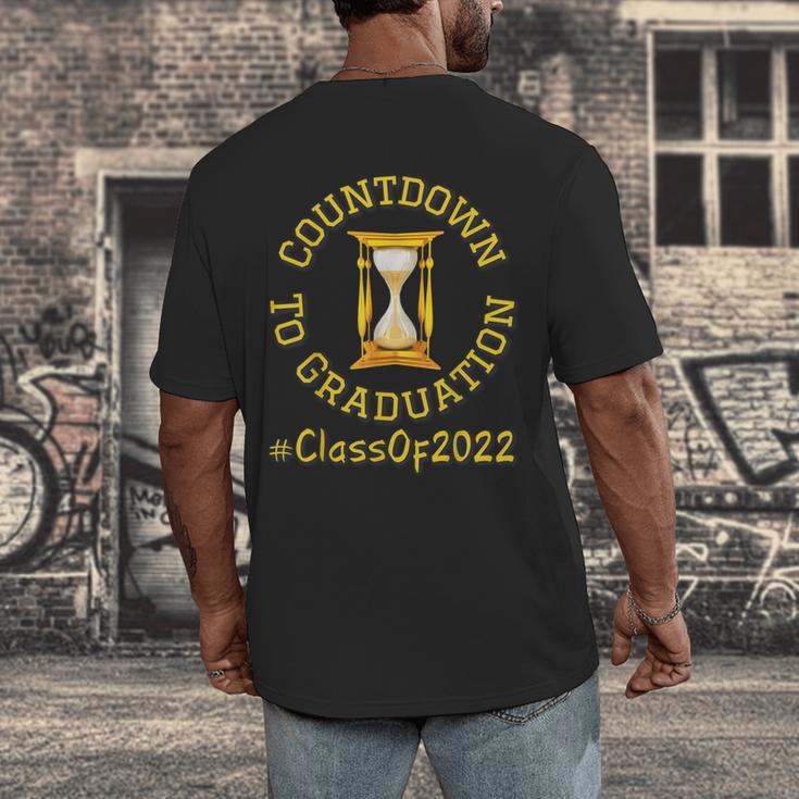 Countdown To Graduation Hourglass Senior Class Of 2022 Men's Back Print T-Shirt