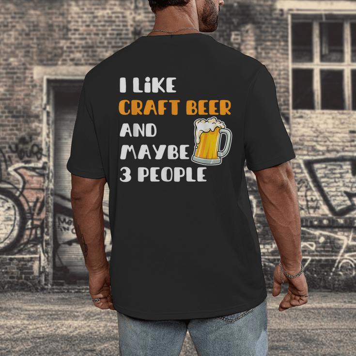 I Like Craft Beer & Maybe 3 People Introvert Beer Fans Men's Back Print T-Shirt I Like Craft Beer & Maybe 3 People Introvert Beer Fans Men's Back Print T-Shirt