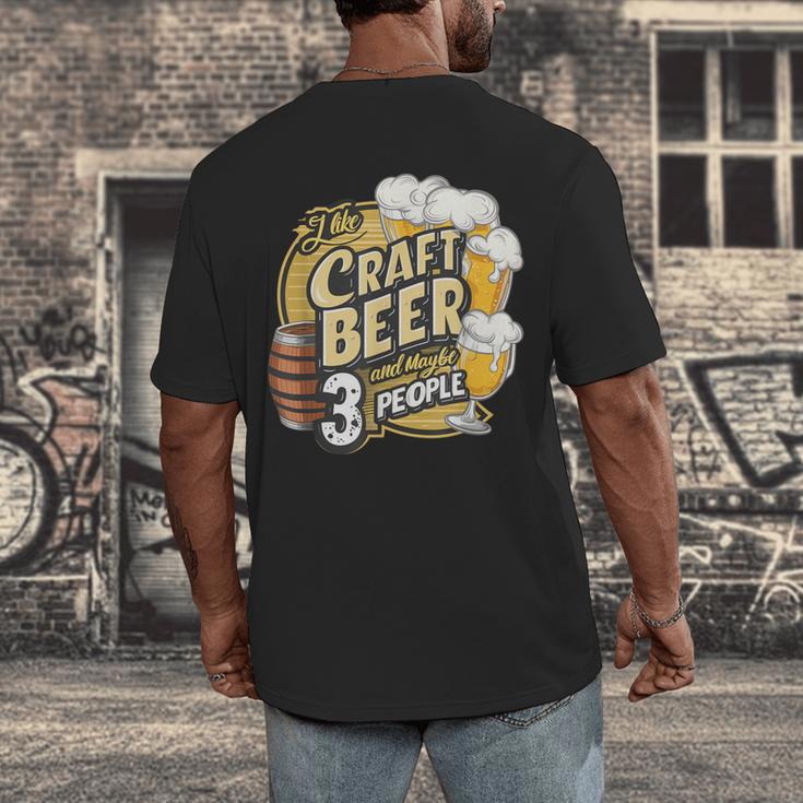 Craft Beer Lover Introverted & Hoppy Men's Back Print T-Shirt