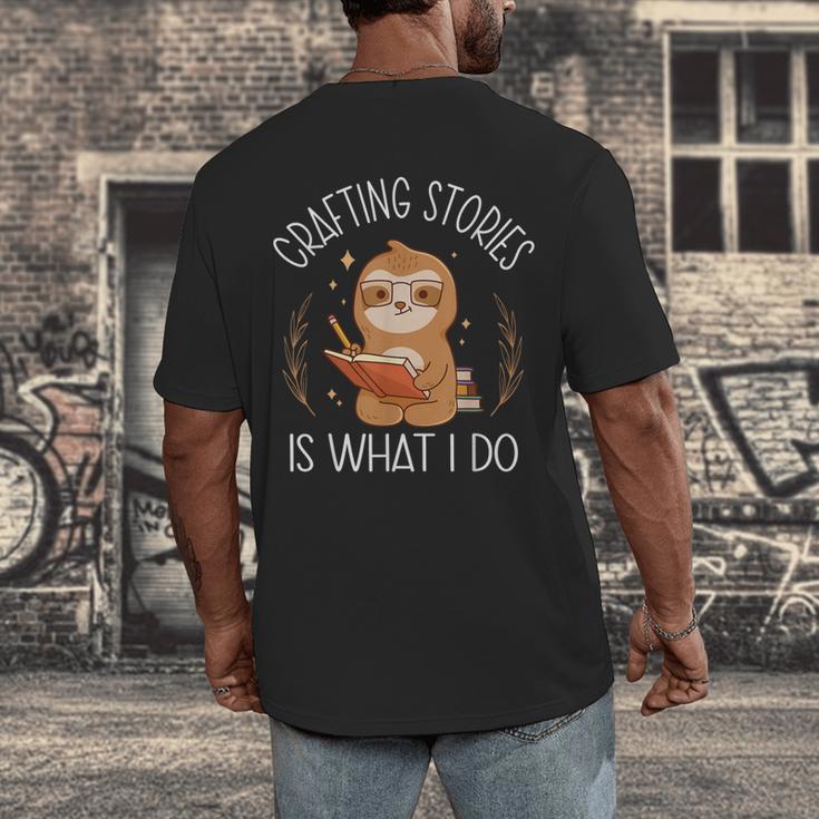 Crafting Stories Is What I Do Reading Writing Book Author Men's Back Print T-Shirt