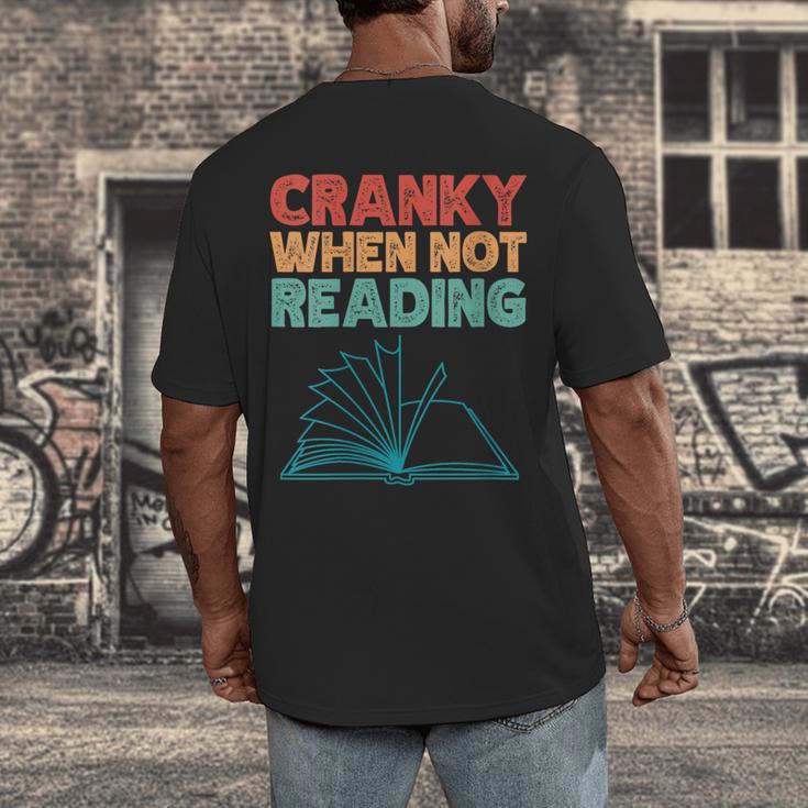 Cranky When Not Reading Retro Vintage Book Lover Men's Back Print T-Shirt