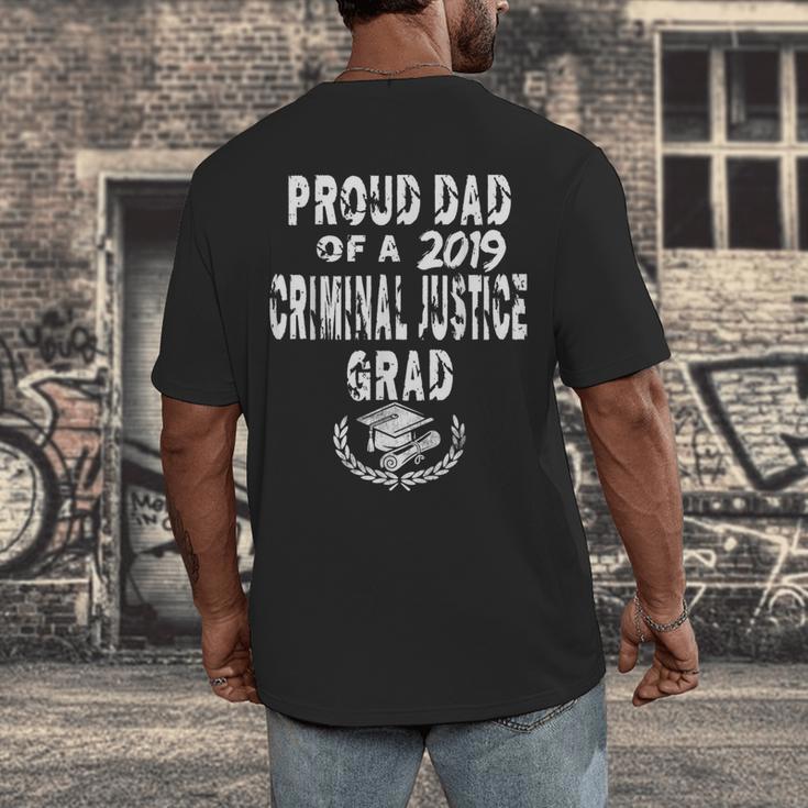 Criminal Justice Grad Proud Dad Vintage GraduationShirts Men's Back Print T-Shirt