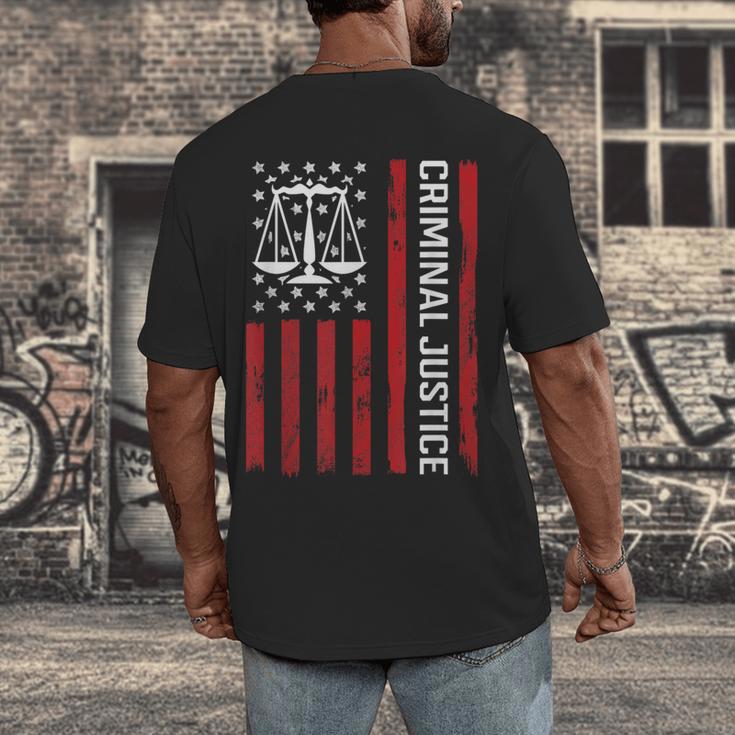 Criminal Justice Major College Student Graduate Graduation Men's Back Print T-Shirt