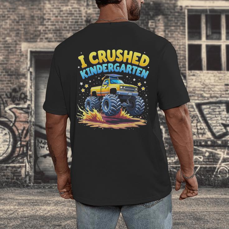 I Crushed Kindergarten Monster Truck Graduation Boys Kids Men's Back Print T-Shirt