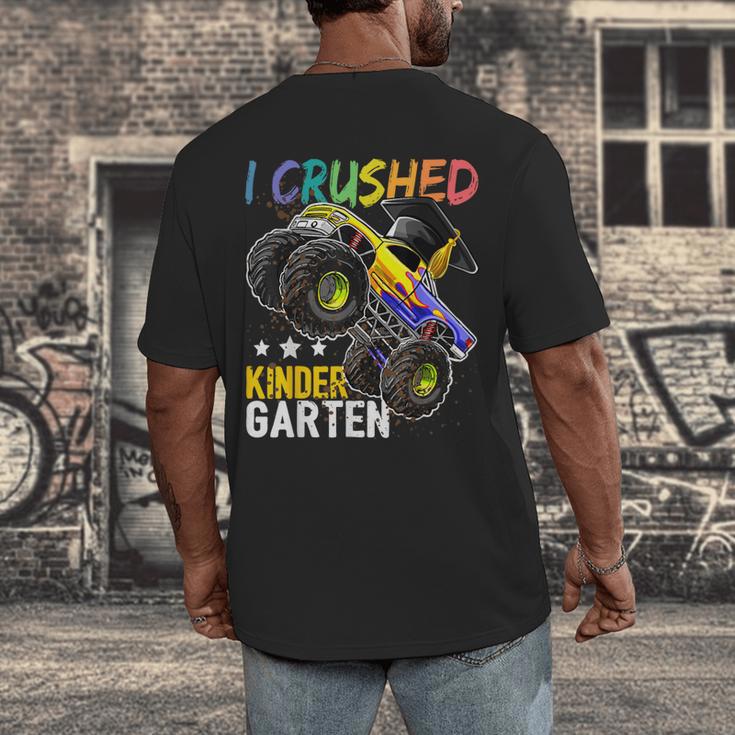 I Crushed Kindergarten Monster Truck Graduation Boys Small Men's Back Print T-Shirt