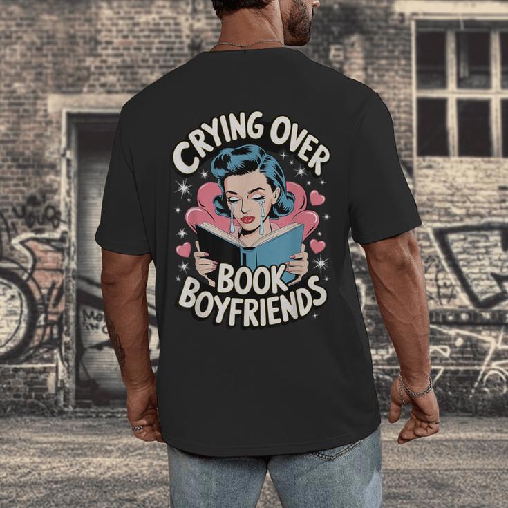 Crying Over Book Boyfriends Men's Back Print T-Shirt