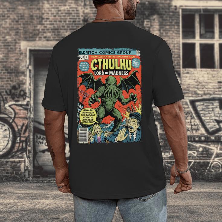 Cthulhu Lord Of Madness Vintage Comic Book Cover Men's Back Print T-Shirt
