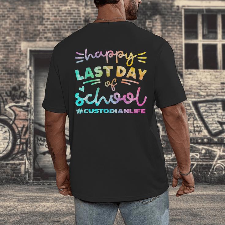 Custodian Life Graduation Day Last Day Of School Tie Dye Men's Back Print T-Shirt