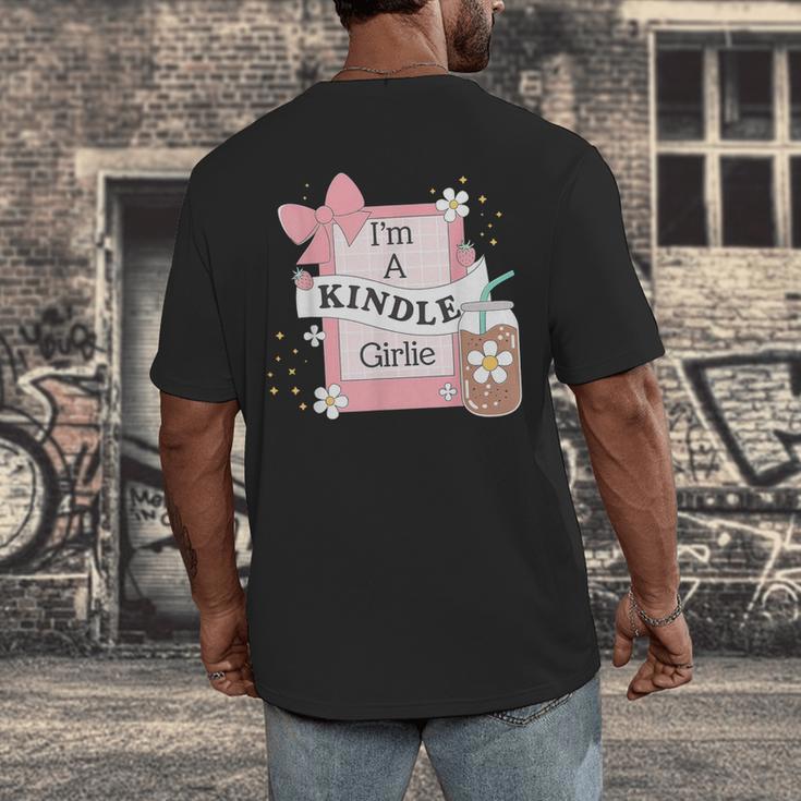 Cute Bookish Kindle Girlie Nerdy Read Book Lover Girl Women Men's Back Print T-Shirt