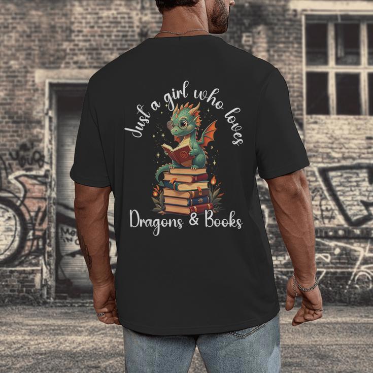 Cute Dragon Reading Book Bookworm Dragon And Books For Women Men's Back Print T-Shirt