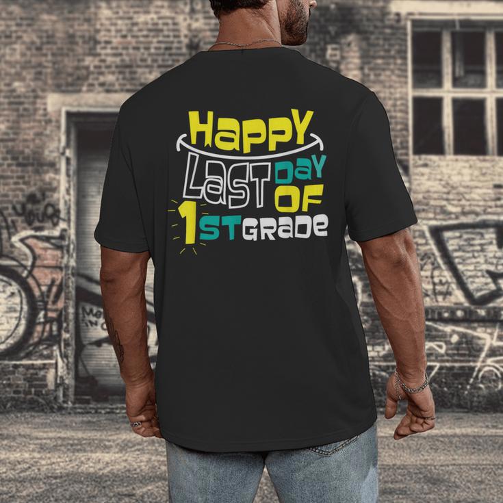 Cute Happy Last Day Of 1st Grade Shirt Kids Graduation Men's Back Print T-Shirt