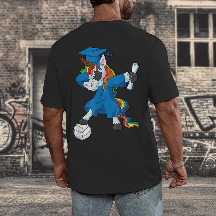 Dabbing Graduation Class 2023 Unicorn Volleyball Men's Back Print T-Shirt