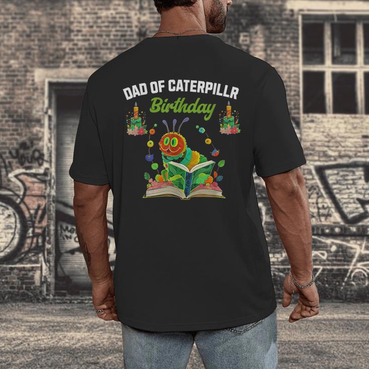 Dad Of Caterpillar Birthday Reading Books Lovers Men's Back Print T-Shirt Dad Of Caterpillar Birthday Reading Books Lovers Men's Back Print T-Shirt