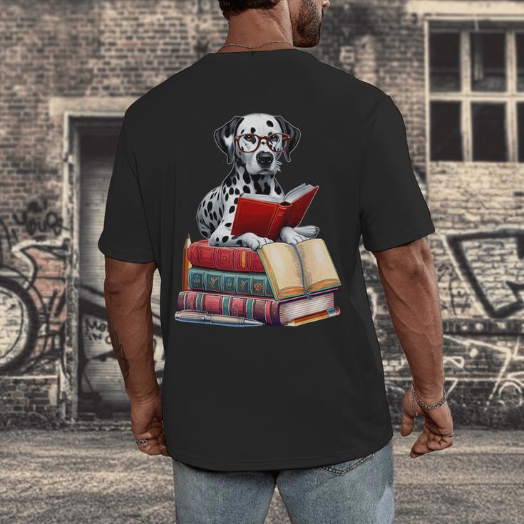 Dalmatian Reading Books Matching Bookworm Readers Librarian Men's Back Print T-Shirt
