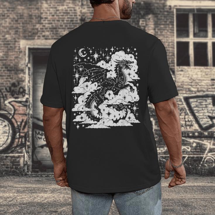 Dark Academia Fantasy Dragon Book Lover Bookish Goblincore Men's Back Print T-Shirt Dark Academia Fantasy Dragon Book Lover Bookish Goblincore Men's Back Print T-Shirt