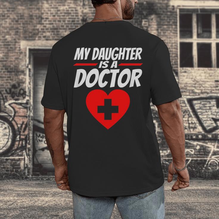 My Daughter Is A Doctor Shirt Proud Parents Graduation Men's Back Print T-Shirt