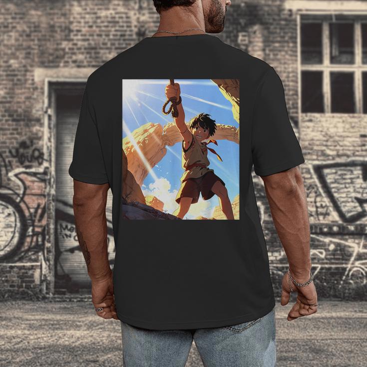 David And Goliath Bible Book Samuel King David Anime Manga Men's Back Print T-Shirt