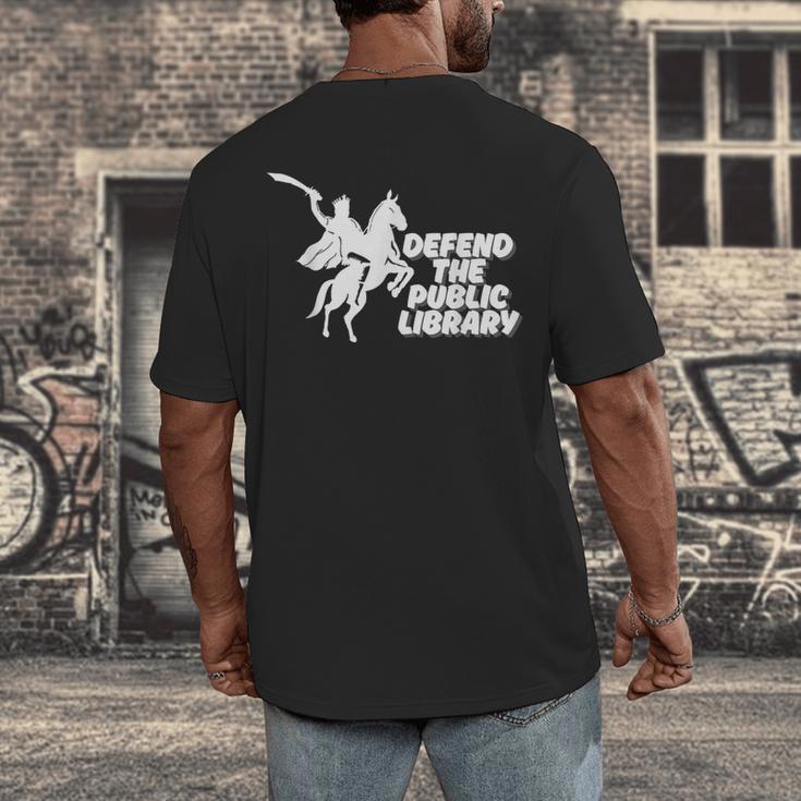 Defend Public Library Support Local Library Book Lover Men's Back Print T-Shirt