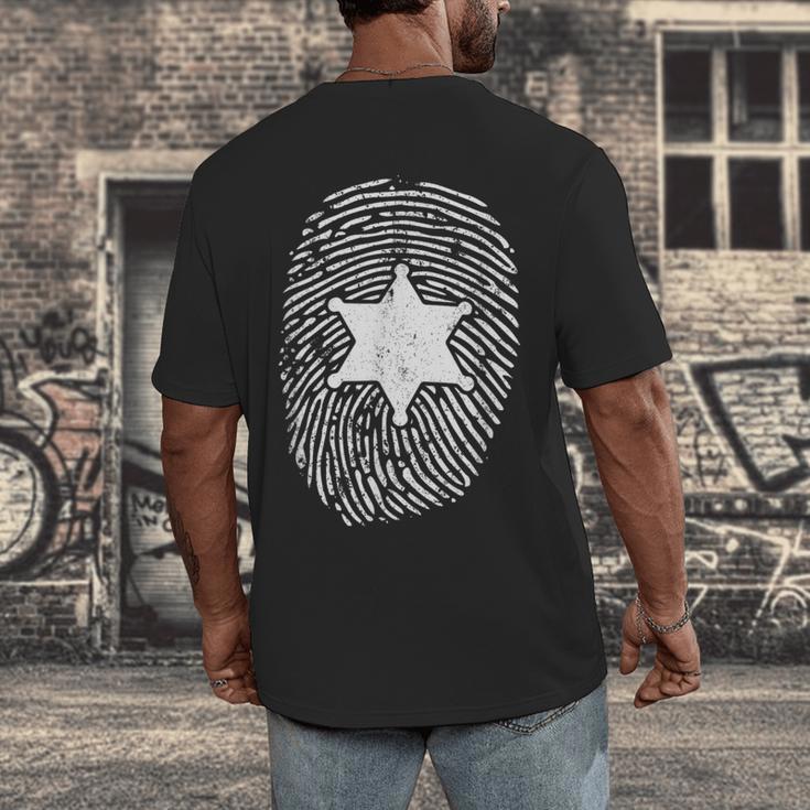 Deputy Sheriff DNA Sheriff Graduation 6 Star Badge Men's Back Print T-Shirt