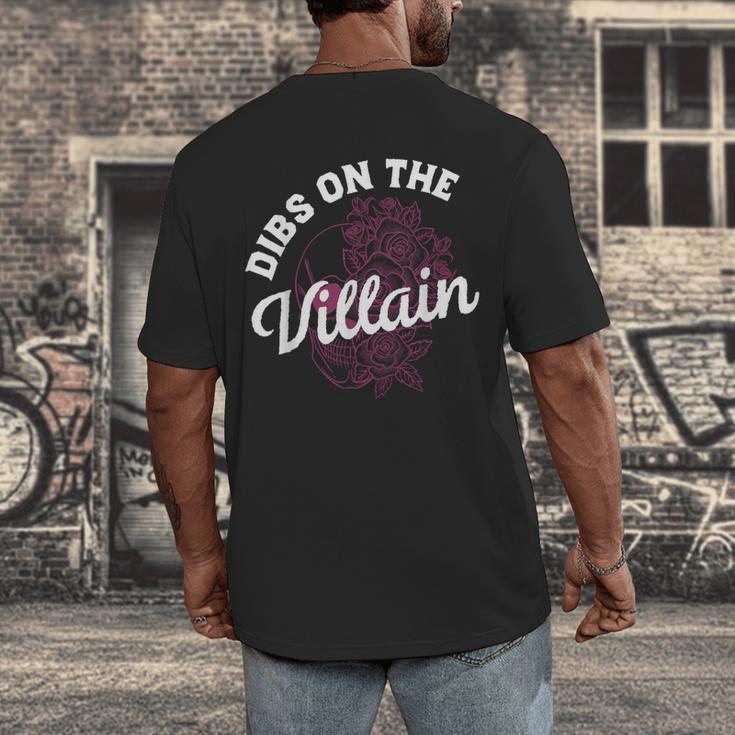 Dibs On The Villain Dark Romance Books Skeleton Morally Grey Men's Back Print T-Shirt Dibs On The Villain Dark Romance Books Skeleton Morally Grey Men's Back Print T-Shirt