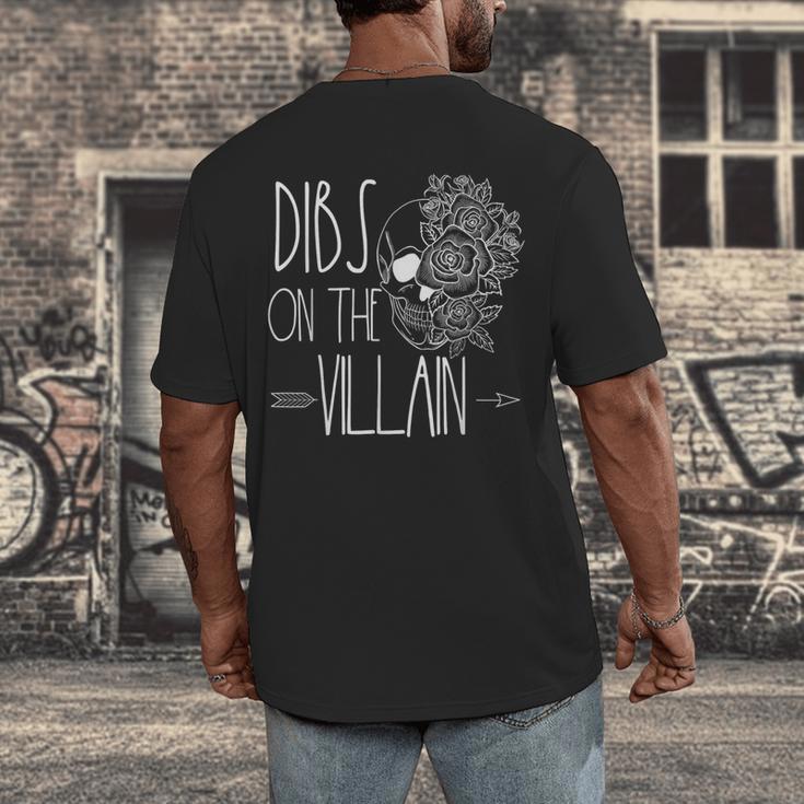 Dibs On The Villain Spicy Books Women Smutty Merch Romantasy Men's Back Print T-Shirt