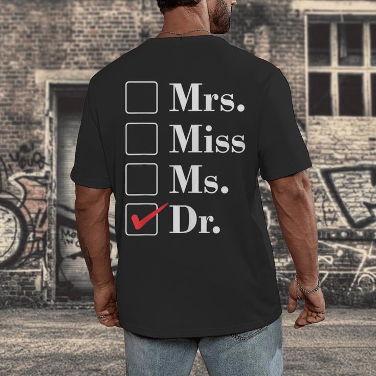 Doctor Graduation Honorific Titles List Men's Back Print T-Shirt