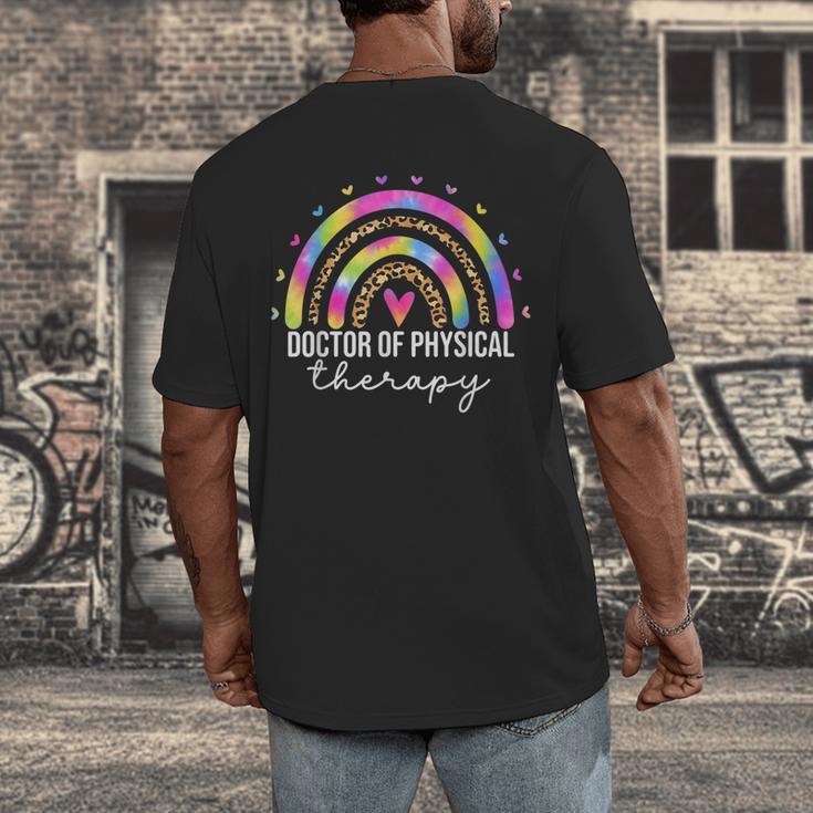 Doctor Of Physical Therapy Therapist DPT Graduation Rainbow Men's Back Print T-Shirt