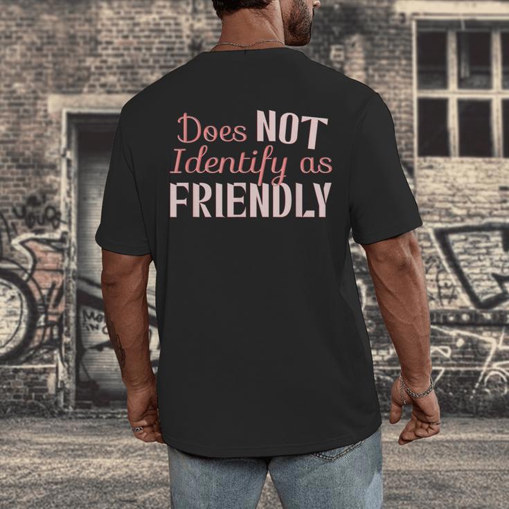 Does NOT Identify As Friendly Sarcastic Introvert Men's Back Print T-Shirt Does NOT Identify As Friendly Sarcastic Introvert Men's Back Print T-Shirt