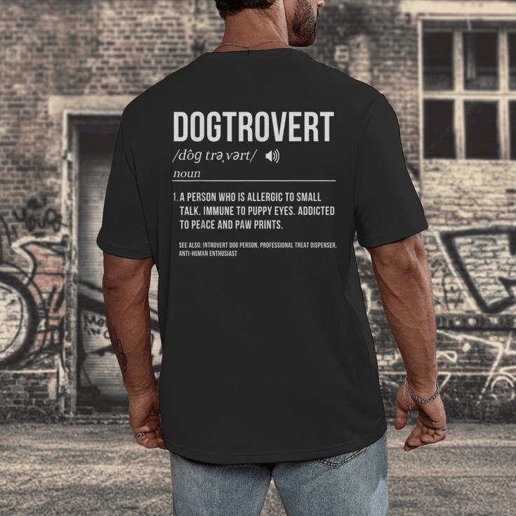 Dog Definition Introvert Dog Lover Dogtrovert Men's Back Print T-Shirt