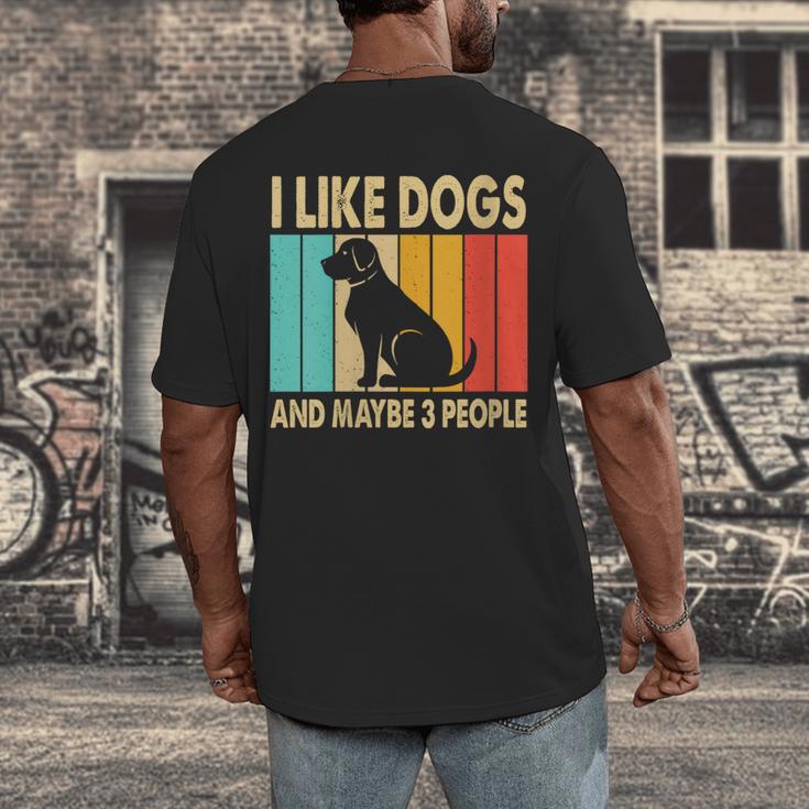 I Like Dogs And Maybe 3 People Introvert Men's Back Print T-Shirt