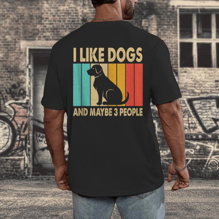 I Like Dogs And Maybe 3 People Introvert Men's Back Print T-Shirt