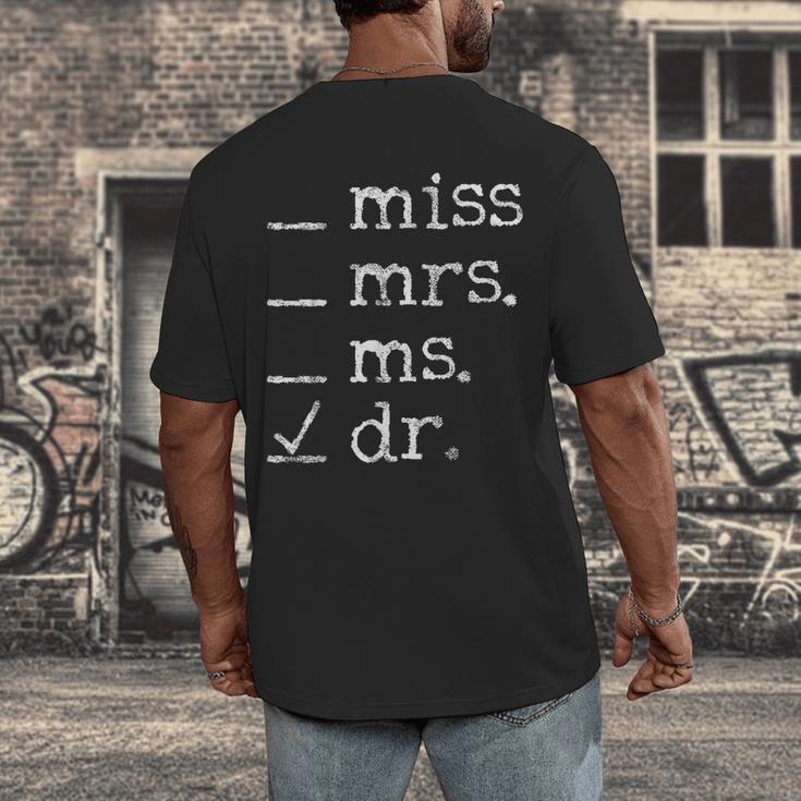 Dr Doctor Doctorate PhD Graduation Men's Back Print T-Shirt