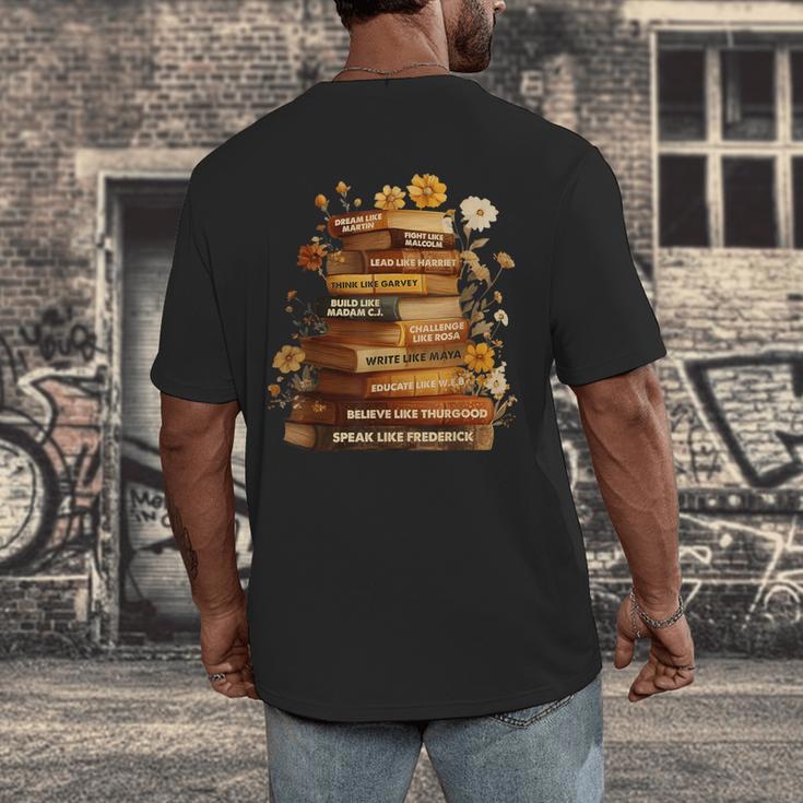Dream Like Martin Floral Book History Month Women Men Men's Back Print T-Shirt Dream Like Martin Floral Book History Month Women Men Men's Back Print T-Shirt