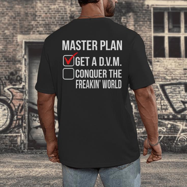 DVM Veterinarian Graduation Doctor Veterinary Medicine Men's Back Print T-Shirt