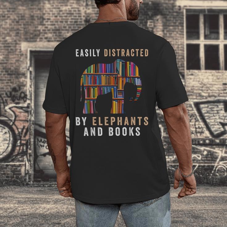 Easily Distracted By Elephants And Books Elephant Men's Back Print T-Shirt