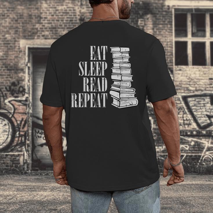 Eat Sleep Read Repeat Reading Book Librarian Men Women Kids Men's Back Print T-Shirt